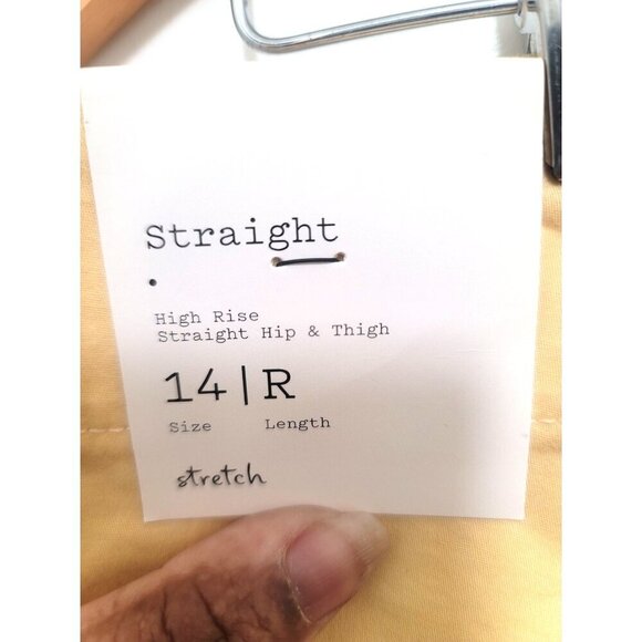 A New Day Yellow Chino Women's Trousers With Zip & Hook Closure Size 14 - Picture 10 of 10